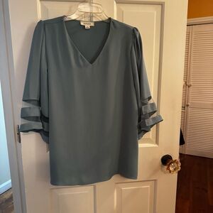 Zenana Women's Dusty Blue V-Neck Top